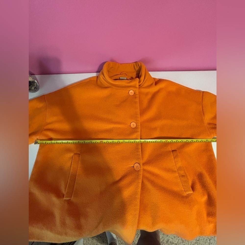 Plus Size Newport News Vibrant Orange Women's Poncho - Picture 14 of 15